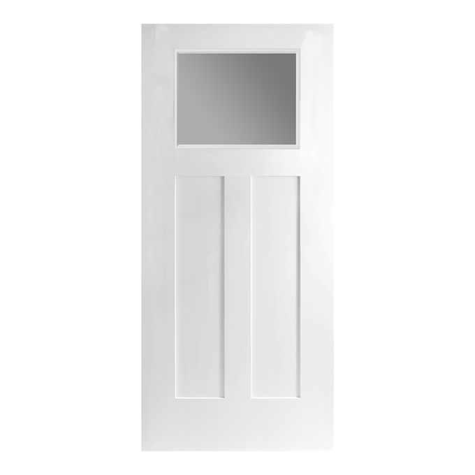 Winslow Flush Glazed Smooth 2 Panel Low-E Craftsman