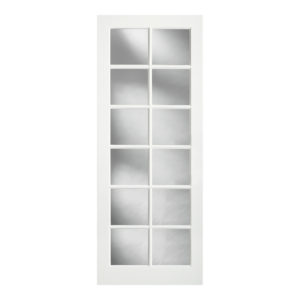 French Door Primed 12 Panel Glass Lite