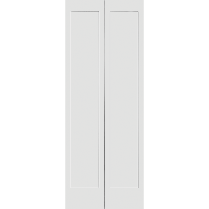 Primed 1-Panel BiFold Shaker Door (SHBF720) with Square Sticking