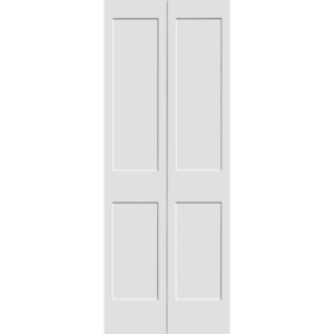 Primed 2-Panel BiFold Shaker Door (SHBF782) with Square Sticking