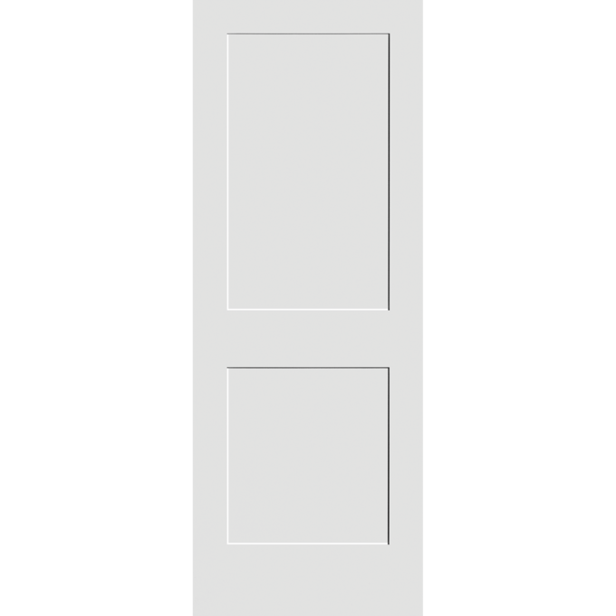 Primed Flat 2-Panel Interior Shaker Door (SH782) with Square Sticking