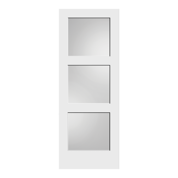 Shaker Series White Lami 3 Lite Interior Door