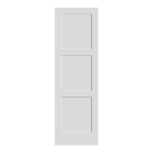 Primed Flat 3-Equal Panel Interior Shaker Door (SH730) with Square Sticking
