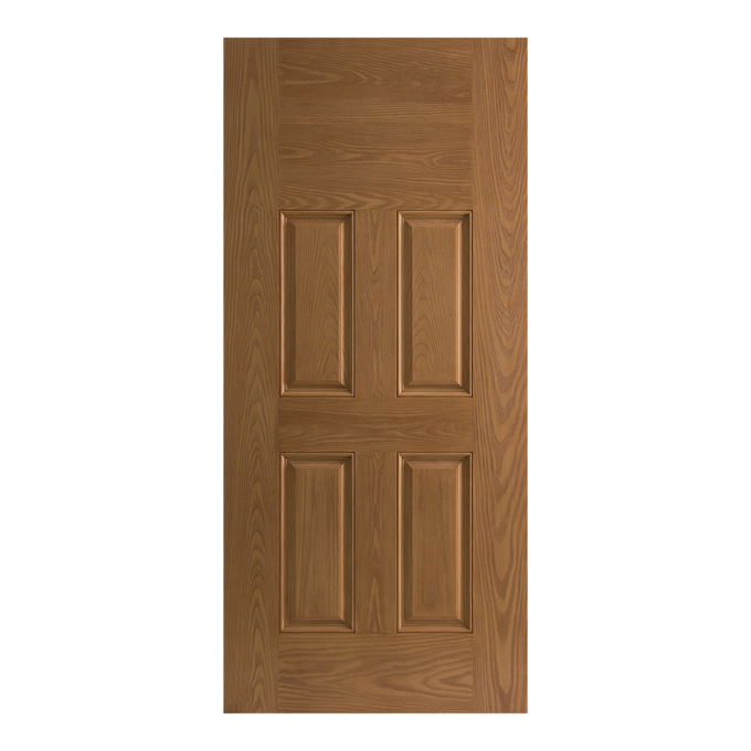 Belleville Series Woodgrain Textured 4 Panel Blank Top Door