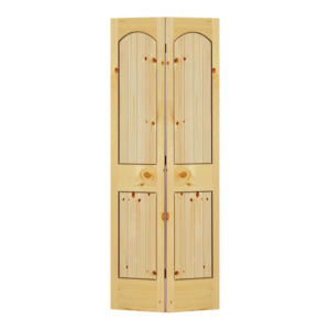 2 Panel Arch Top V-Groove Bi-Fold Door