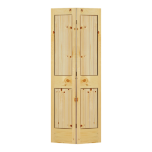 2 Panel Square Top V-Groove Bi-Fold Door