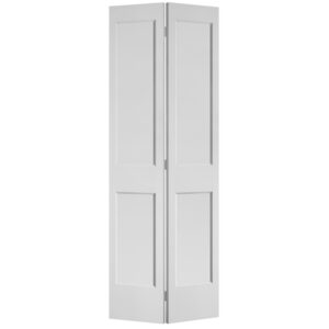 Primed 2-Flat Panel BiFold Shaker Door (OSHBF782) with Ovolo Sticking