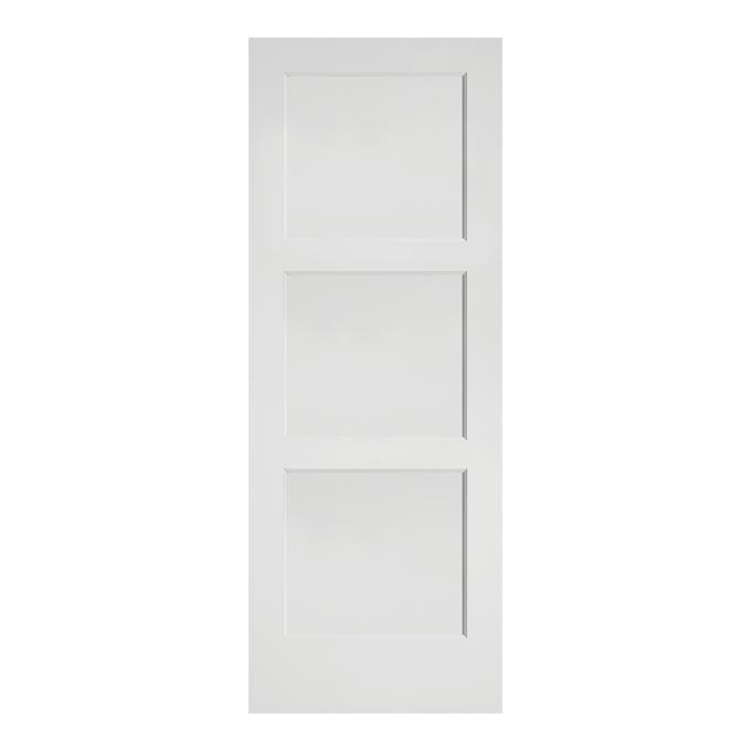Primed Flat 3-Equal Panel Interior Shaker Door (OSH730) with Ovolo Sticking