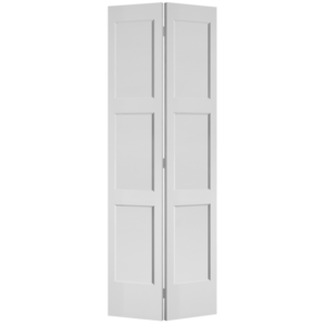 Primed 3-Flat Panel BiFold Shaker Door (OSHBF730) with Ovolo Sticking