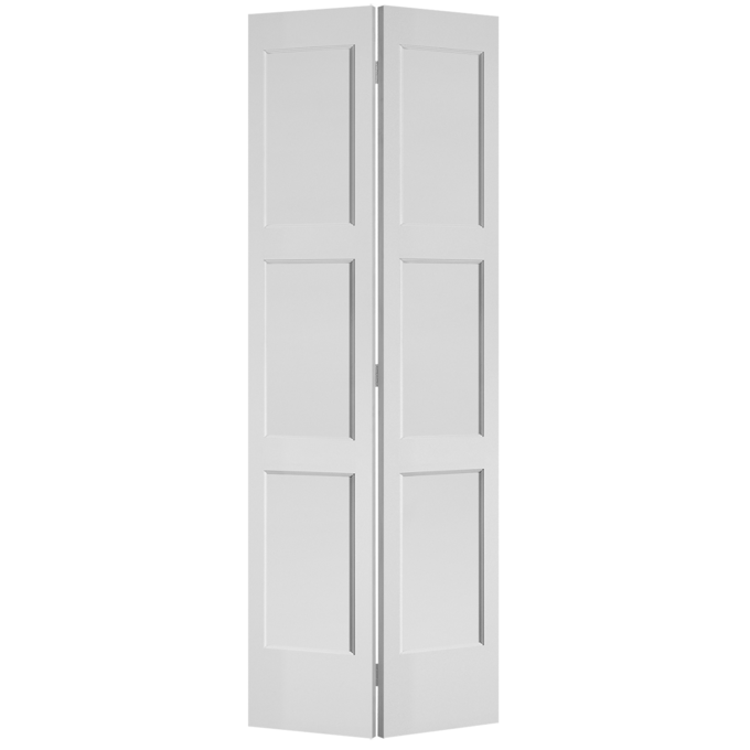 Primed 3-Flat Panel BiFold Shaker Door (OSHBF730) with Ovolo Sticking