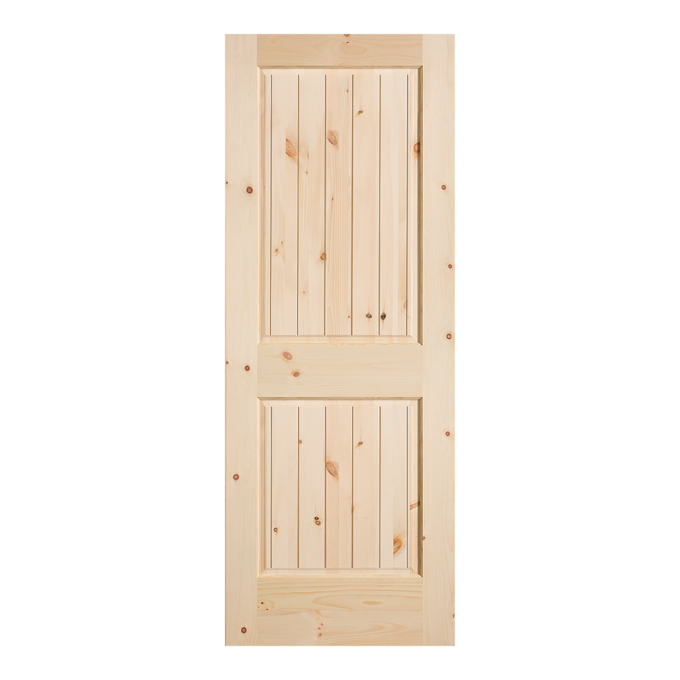 2 Panel Square Top V-Groove Interior Door
