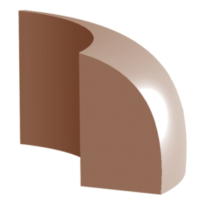 Base Shoe Radius Corner - 1 ft