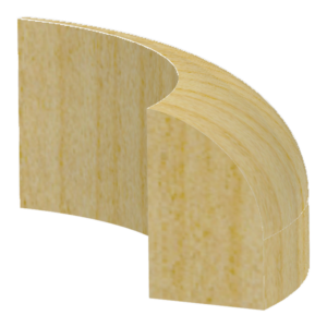 Base Shoe Radius Corner to go over 1/2" or 9/16" Base - 1 ft