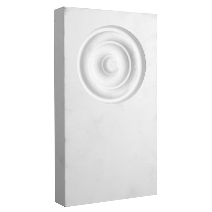 Rosette Base Block without Edge Detail - 1 ft