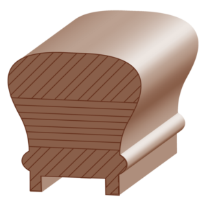 #6010 Handrail with 1/4" x 1-1/4" Plow - 1 ft