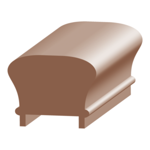 Small #6010 Handrail with 1/4" x 1-1/8" Plow - 1 ft